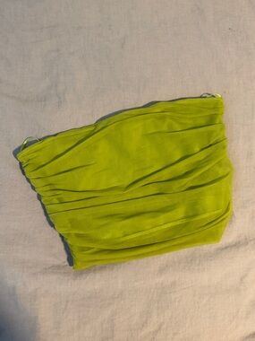 Zara Neon Lime Strapless Top
